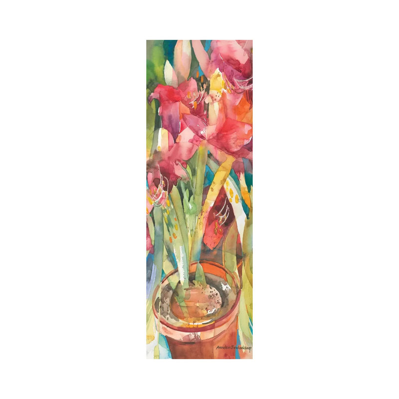 Architectural Amaryllis by Annelein Beukenkamp - Wrapped Canvas Panoramic Painting, 30.48 cm H x 91.44 cm W x 1.91 cm D