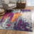 Comfort Gray Ivory And Magenta Abstract Runner Rug-2006002392
