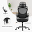 Chaise de bureau en filet avec appui-tête Riegelsville-548948556