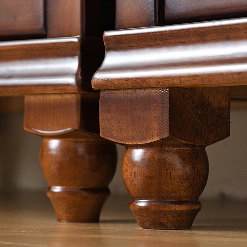 Nut-brown Solid + Manufactured Wood Accent Cabinet