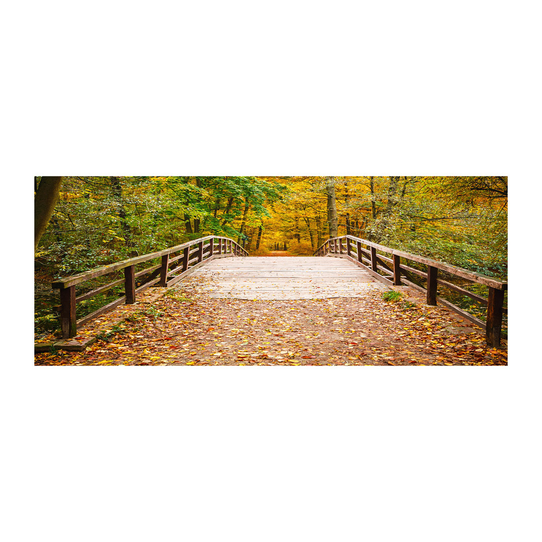 Brücke im Herbstwald - Leinwanddrucke