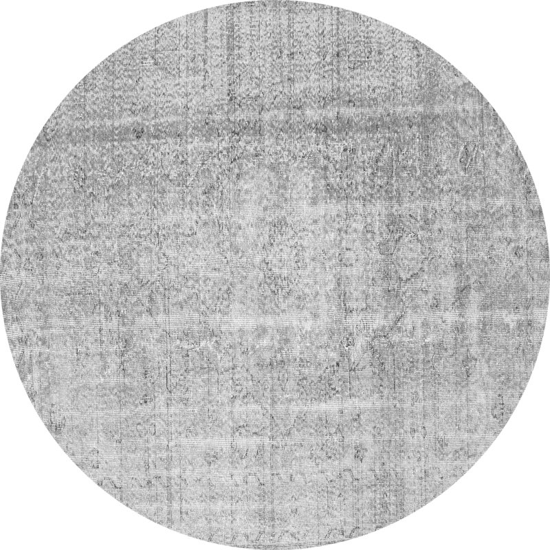 Tapis gris tissé à la machine Yannira, Rond 6 pi