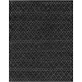Graelyn Geometric Hand Knotted Black Area Rug