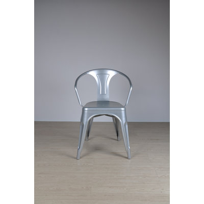 Chaise avec accoudoirs en métal