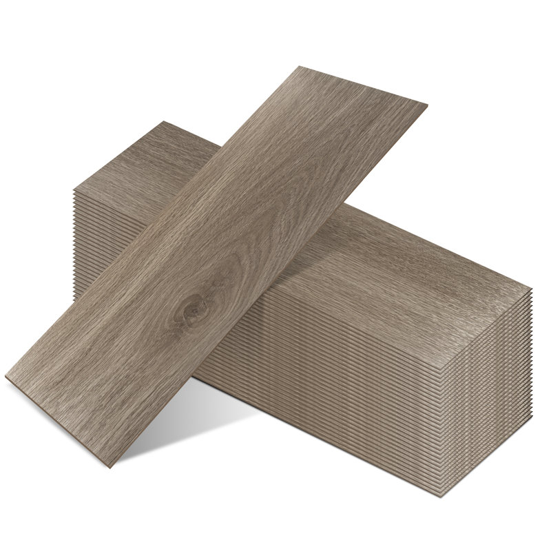 6" x 18" Luxury Vinyl Tile,Self-adhesive Vinyl Flooring, Pecan Tan