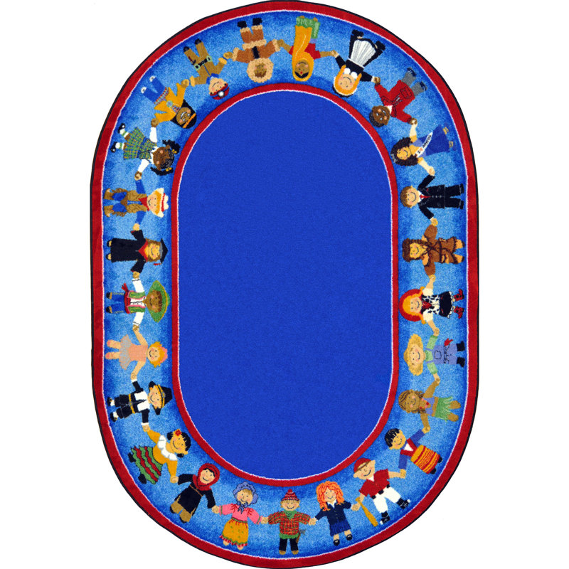 Tapis éducatif Children of Many Cultures, Ovale 7 pi 8 po x 10 pi 9 po