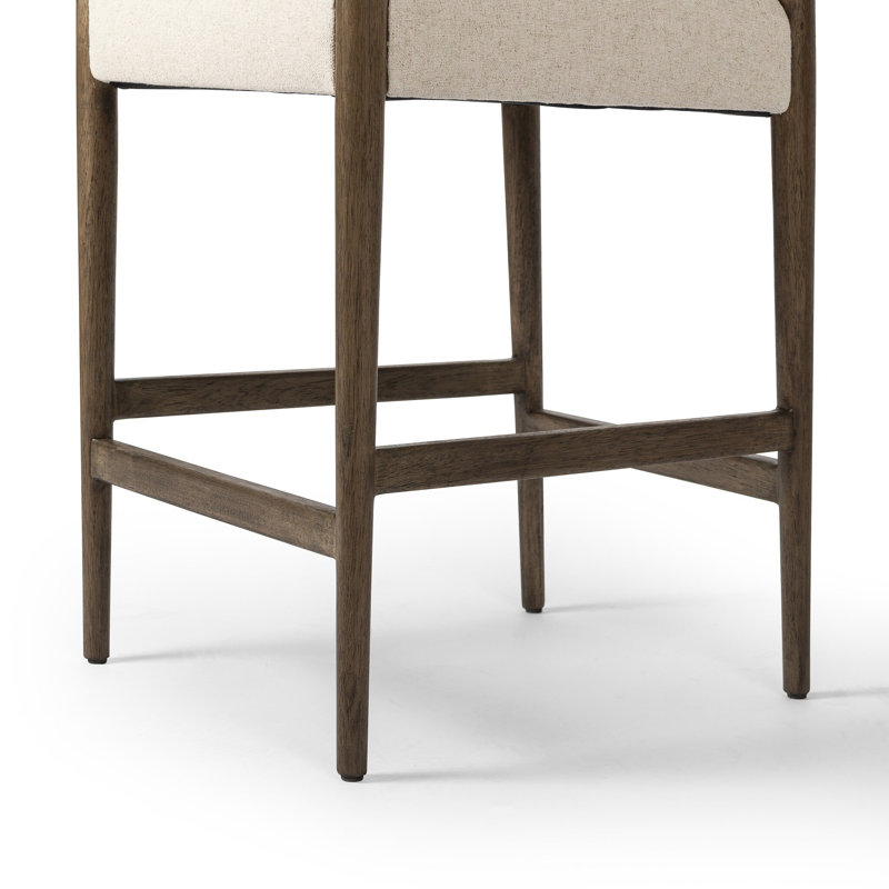 Tara Upholstered Stool, Medium Brown, Antwerp Natural