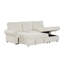 U_STYLE Canapé-lit modulaire convertible de 95 po avec méridienne de rangement, dossier escamotable avec 2 porte-gobelets, accoudoirs arqués avec garniture cloutée, tissu en polyester tricoté Warp, structure en bois d'acacia-129109510
