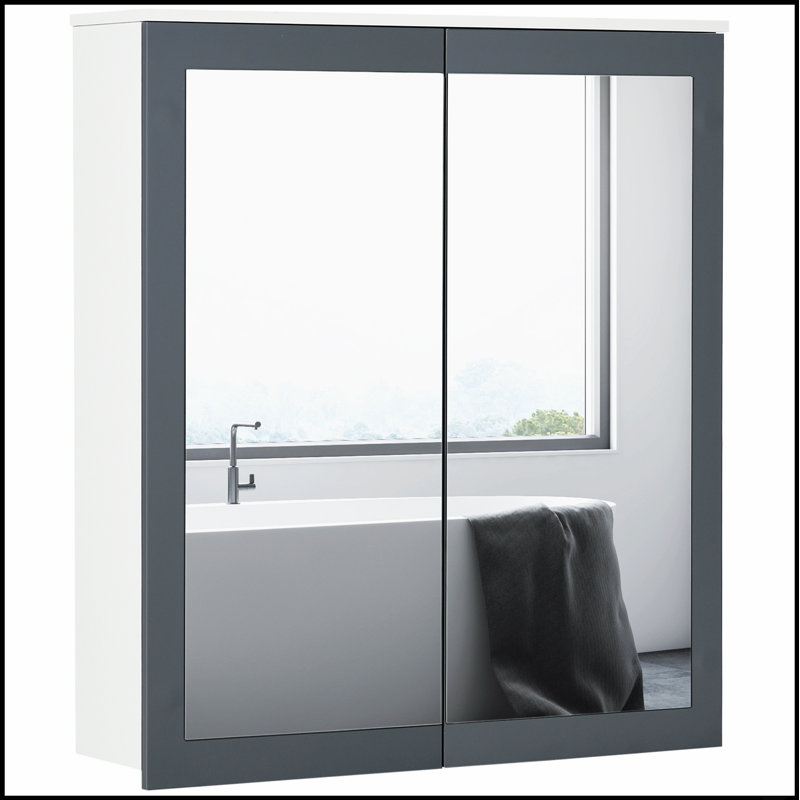 Armoire à pharmacie murale avec miroir et tablettes réglables, parfaite pour les salles de bain modernes et un rangement efficace