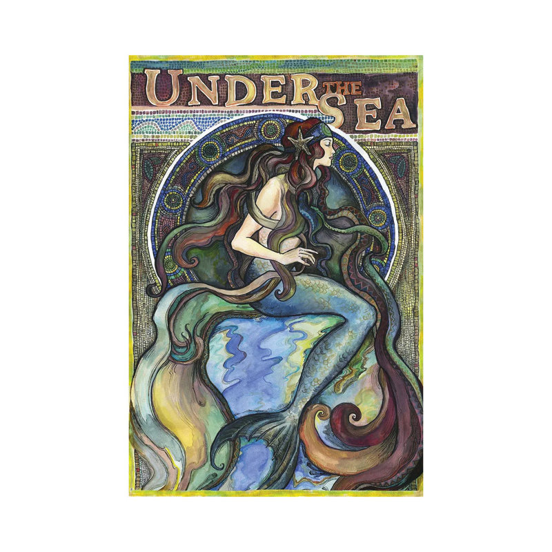Under The Sea - A Mermaid II by Fanitsa Petrou - Wrapped Canvas Painting, 101.6 cm H x 66.04 cm W x 1.91 cm D