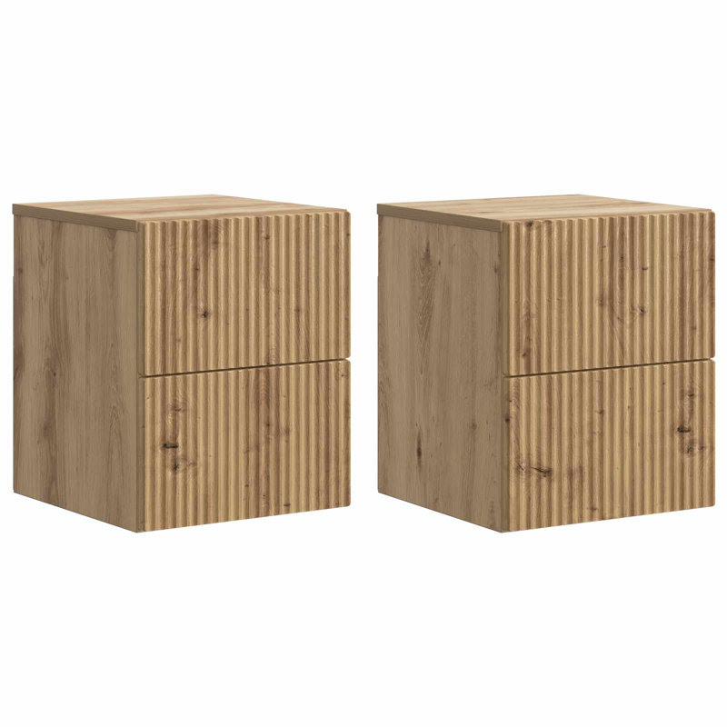 33cm W Manufactured Wood Bedside Table, Artisan Oak