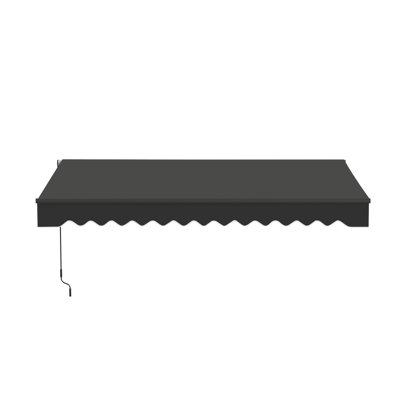 Retractable Home Patio Awning | Deck Canopy |UV Protection Sunshade | Manual Black Frame | Upgraded 2024
