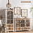 White + Brown Solid Wood + Glass Display Cases