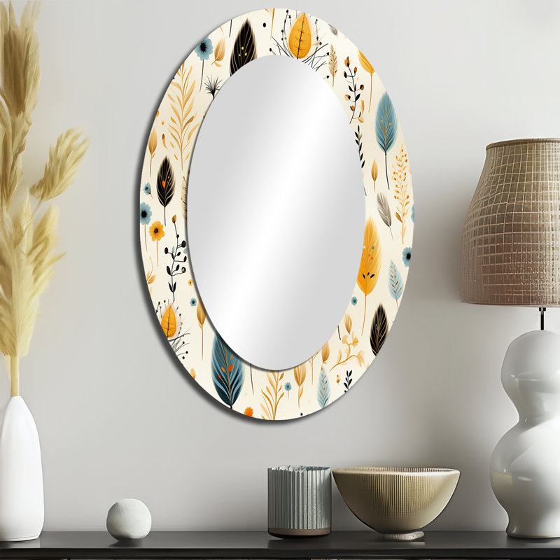 Motif bohème Earthy Elegance - miroir mural traditionnel, H 36 po x l 24 po