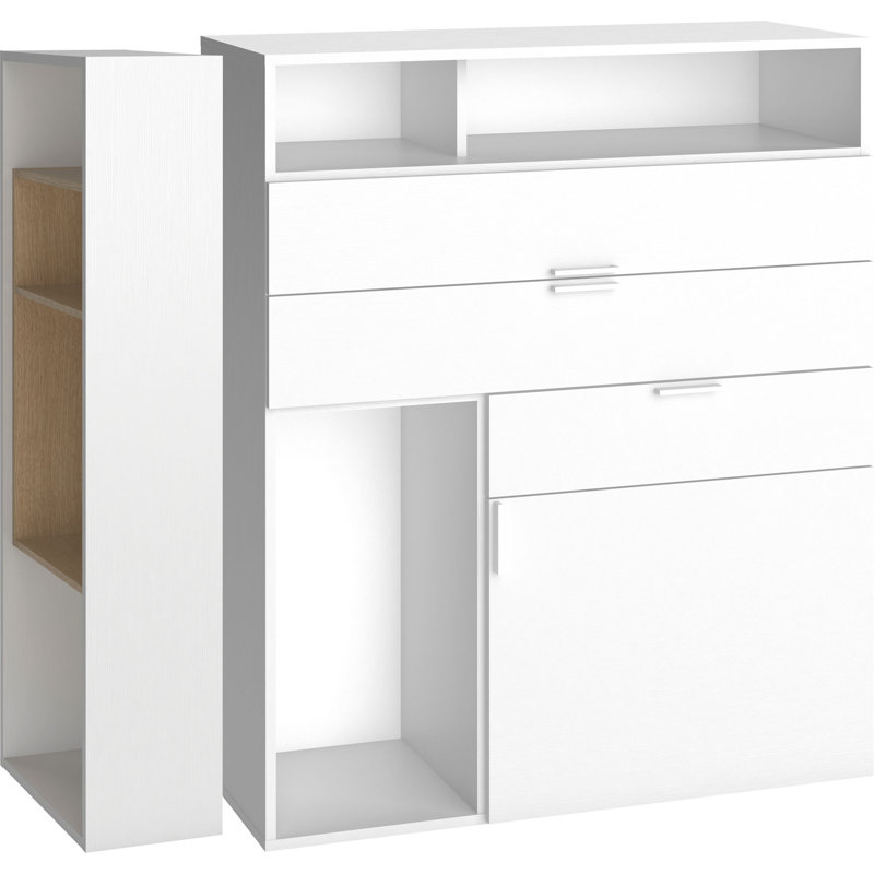 Reba Bookcase, White/Oak