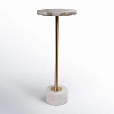 24" Cannes Agate And Marble Accent Table