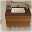 Meuble-lavabo flottant moderne 29,9 po avec comptoir en faux marbre et lavabo encastré en céramique, fixation murale pour petites salles de bain et appartements-311141647