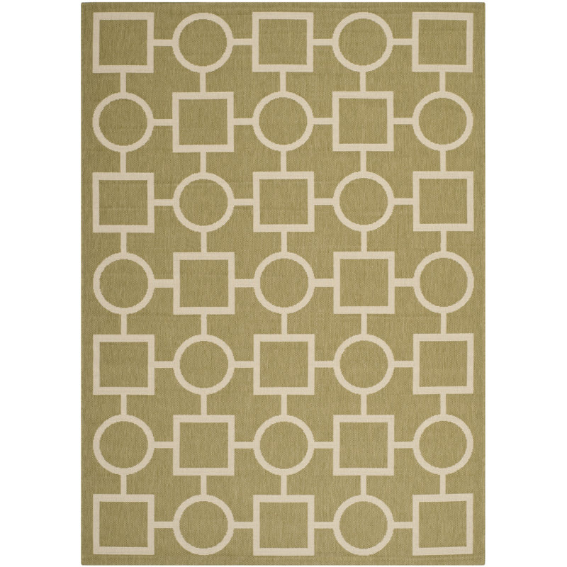 Tapis vert / beige Arneshia, Rectangle 4 pi x 5 pi 7 po