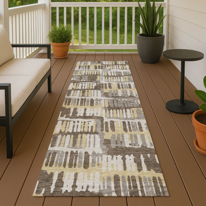 Machine Washable Indoor/Outdoor Chantille ACN2663 Casual Rug, 2'3" x 7'6" Runner, Chocolate