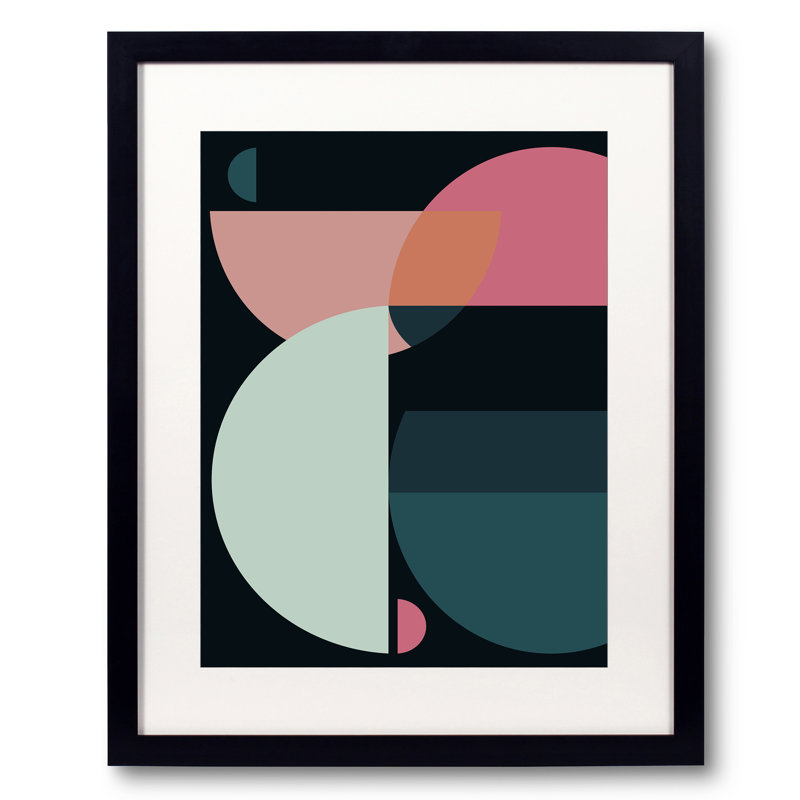 Semi Circles Print by Angel Estevez, Black Framed Paper, 21.25" H x 17.25" W