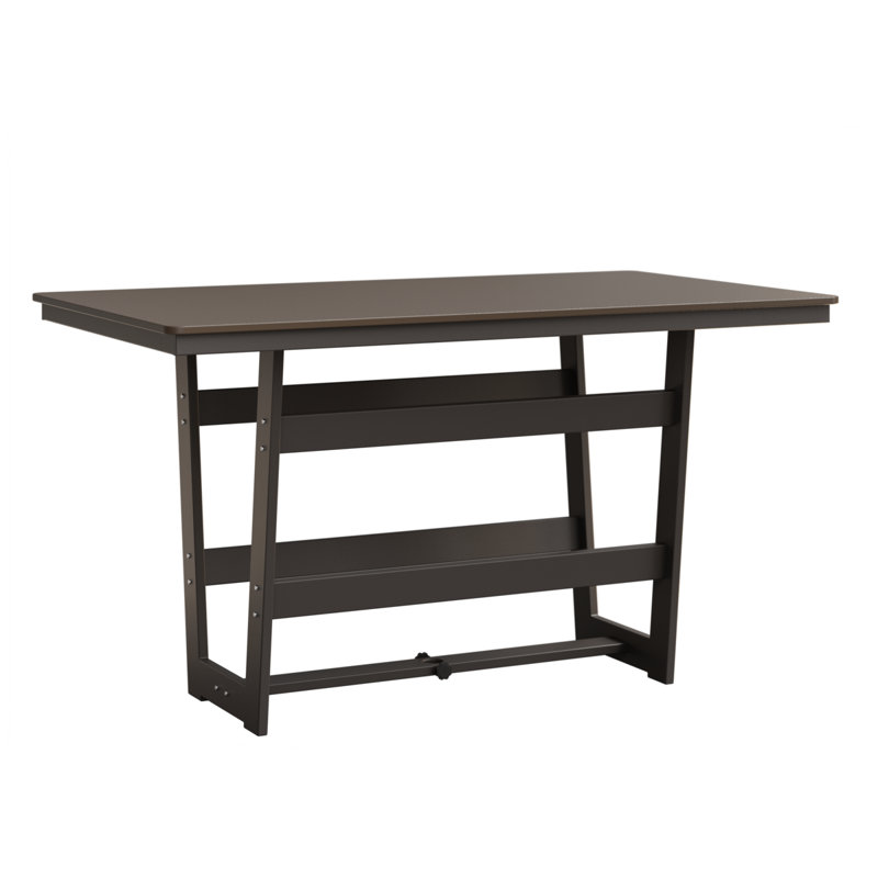 Hudson Outdoor Bar Table, Hammered Top Bronze, Graphite