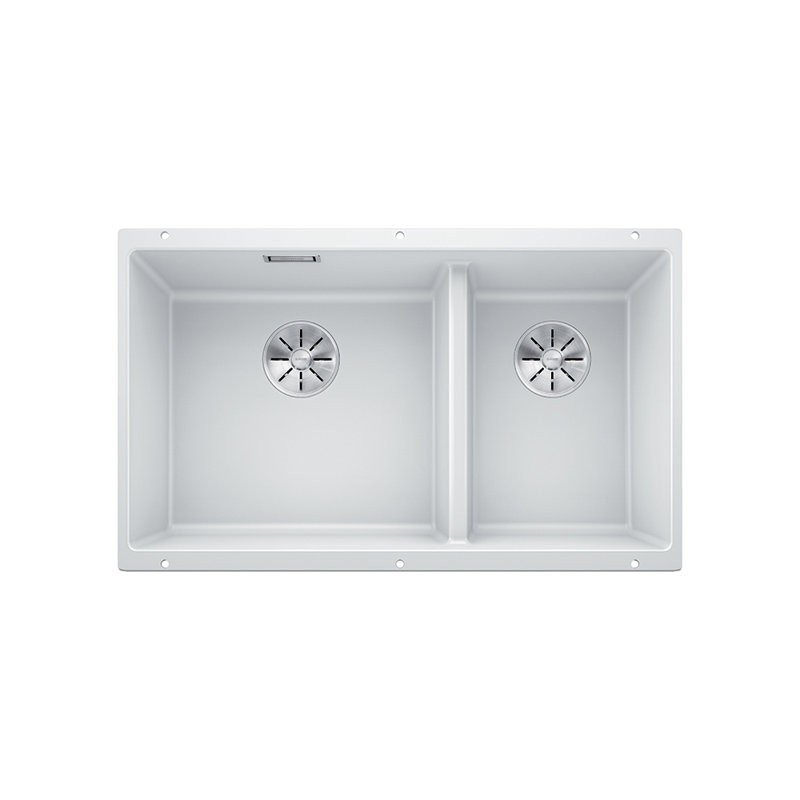 Subline Double Bowl Undermount Kitchen Sink, White