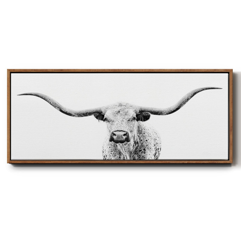 «Longhorn Gaze», toile encadrée, H 8 po x l 20 po