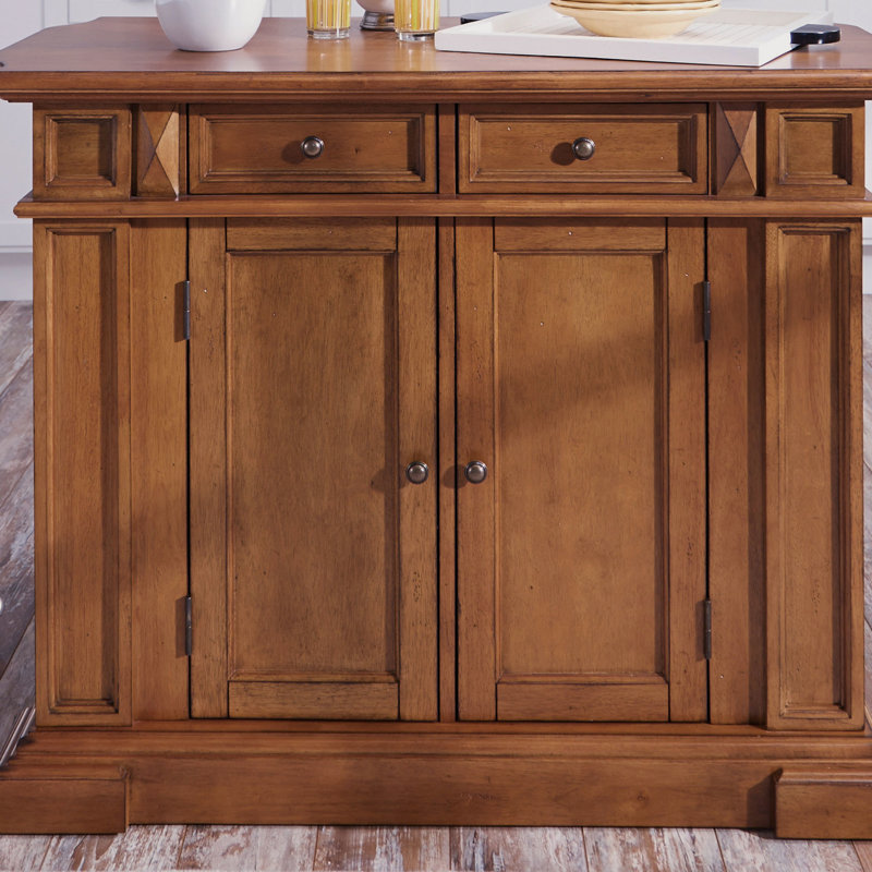 Seddon 49.75'' Wide Kitchen Island, Cottage Oak