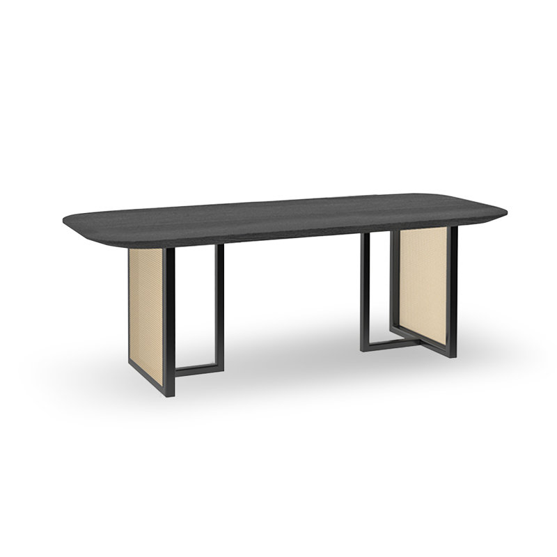 Table de salle à manger Burlywood, Noir, H 29,53 po x L 70,87 po x l 31,50 po