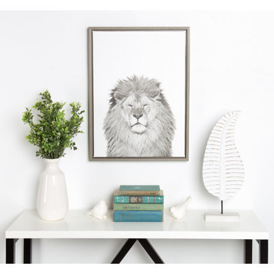 «Lion» par Simon Te of Tai, reproduction d'art sur toile encadrée