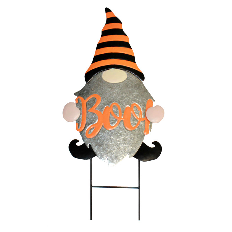 Piquet de jardin gnome en métal Halloween