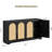 59” Sideboard Buffet Cabinet - Large Credenza Storage with 4 Rattan Doors, Modern Console Table Accent Coffee Bar Cabinet for Living Room, Kitchen, Hallway, Dining Room, Entryway, Black-1073360925