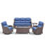 Ensemble 5 pièces de canapé de patio et de chaises pivotantes en osier avec table basse-1850721374-1850721373
