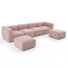 Canapé d'angle modulaire en forme de U Boucle avec 2 poufs