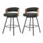 Swivel Upholstered Counter Stool with Metal Frame-2077540170