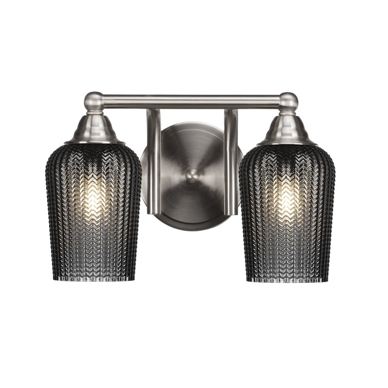 Michell 2-Light Bath Bar, Black, Brushed Nickel