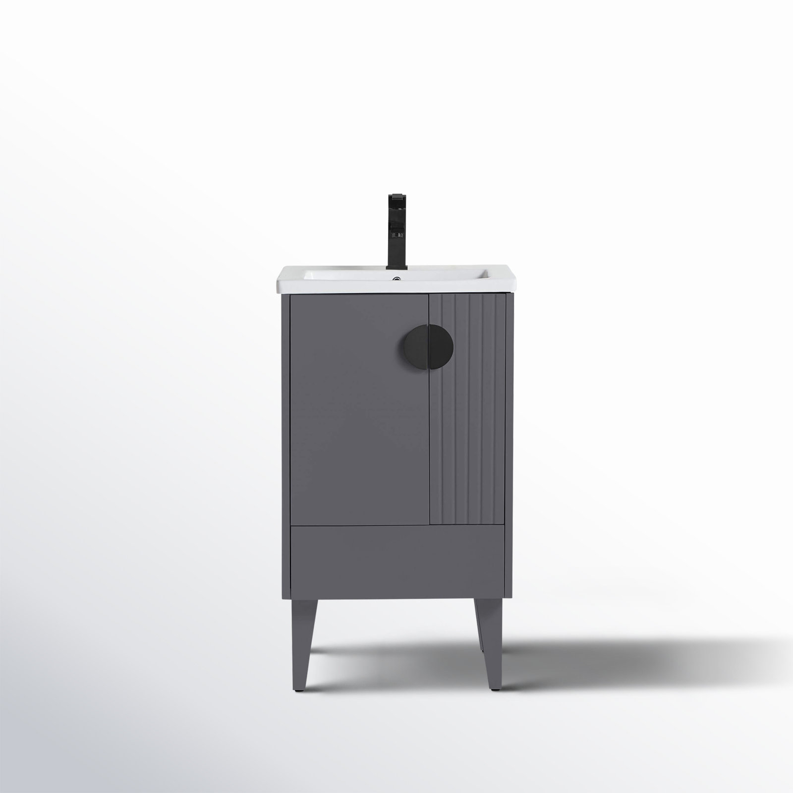 Saimah 20'' Single Bathroom Vanity, Black, Rock Gray