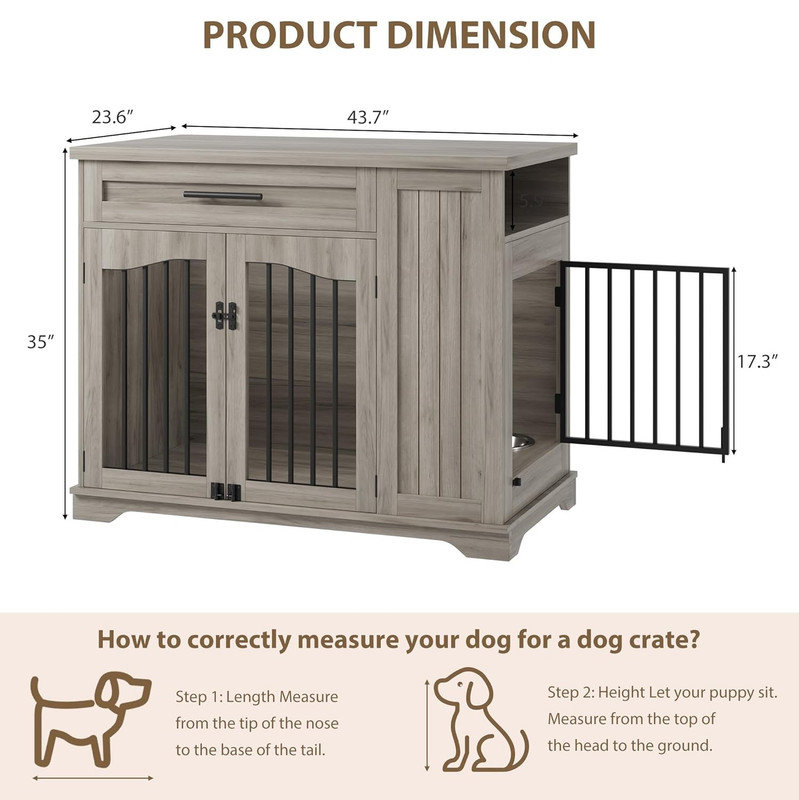 Furniture Style Crate, Grey