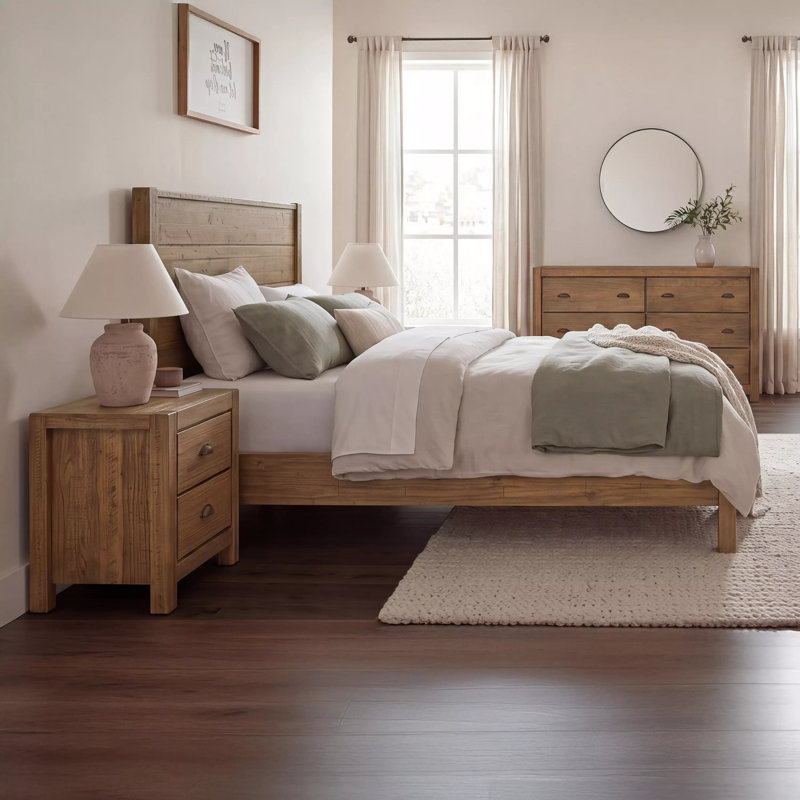 Lit en bois massif Montauk, Très grand, Rustic Honey