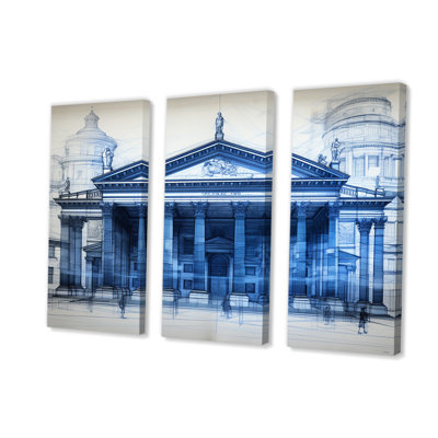 " Blueprint Of Washington Architecture I " 3 - Pieces
