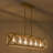Modern Chandeliers Brushed Nickel Dining Room Lighting Fixtures Hanging Rectangular bar Kitchen Island Pendant Lights Industrial Flush Mount Ceiling Light Glass Shade with 6*5W Bulbs(Gold)-771513490