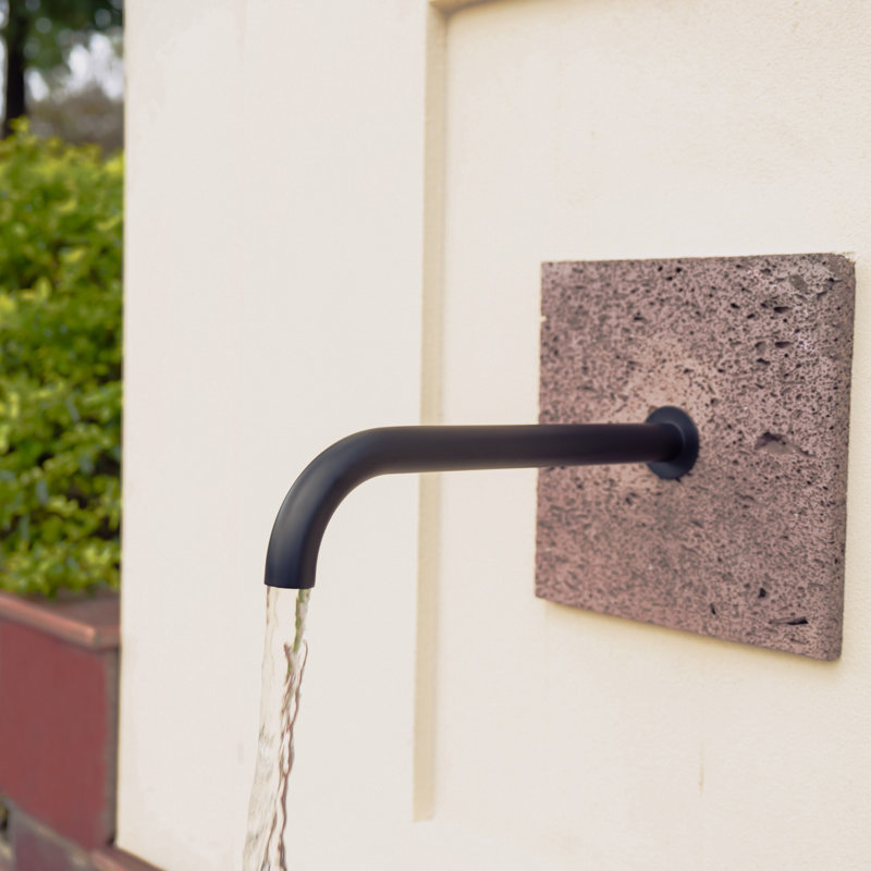 16'' Solid Brass Made Exquisite Handcrafted Waterfall Fishhook Spout for Landscape, Water Fountain Spout Scupper Luxury Decoration for Pools, Ponds, Water Walls