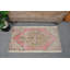 Tapis turc vintage en laine Oushak rouge pour porte d'entrée et petits espaces 12837 - rouge / jaune
