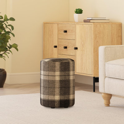 Tartan Fabric Round Stools Tartan 