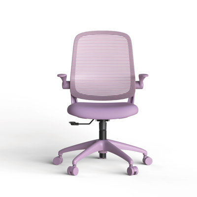 Ergonomic Color Office Chair 350LBS, Home Office, Mesh Back, Integrated Molded Foam, Comfortable Sitting, Flipping Armrest, Fireproof, Rotating, Lifting Multifunctional Chair (Purple)