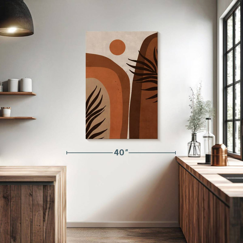 Abstrait terre cuite sur toile, H 39 po x l 26 po x P 1,25 po