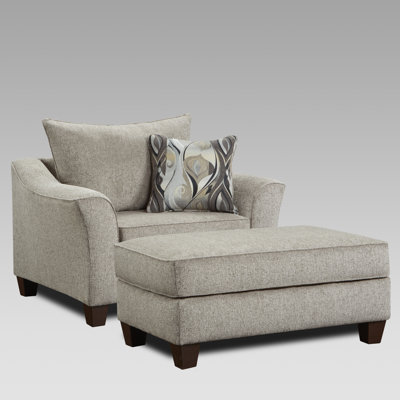 Rabelais Upholstered Armchair with Ottoman
