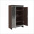 Cabinets | Modern Mirrored Double Door Shoe Storage Cabinet, Walnut Brown Finish, Brushed Silver Edging | Contemporary | Entryway