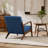 Mid Century Modern Accent Chair With Wood Frame, Upholstered Living Room Chairs With Waist Cushion, Reading Armchair For Bedroom Sunroom-788045296-797595631-797595628