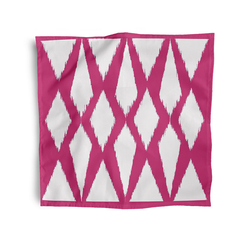 Alexina Polyester Geometric Square Napkin, Pink